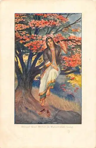 A853 Indien Bengal Gool Mohor Mahomedan Dame Kunst Frau Nationalkostüm Postkarte