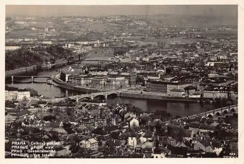 A850 Tschechien 1935 Prag Praha Gesamtansicht RPPC Vintage Postkarte