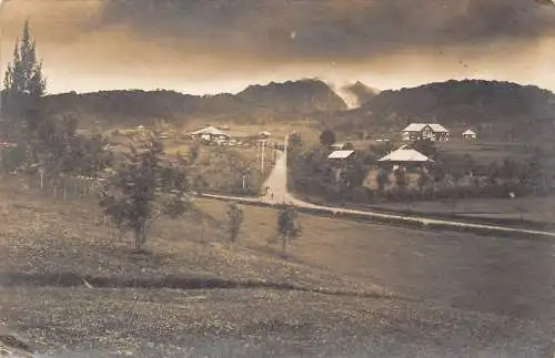 A854 Indonesien Hotel Mij Brastagi Landschaft RPPC Vintage Postkarte