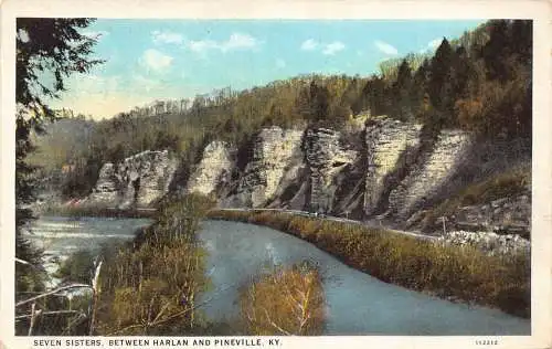 A849 US Kentucky Seven Sisters Between Harlan and Pineville Vintage Postkarte