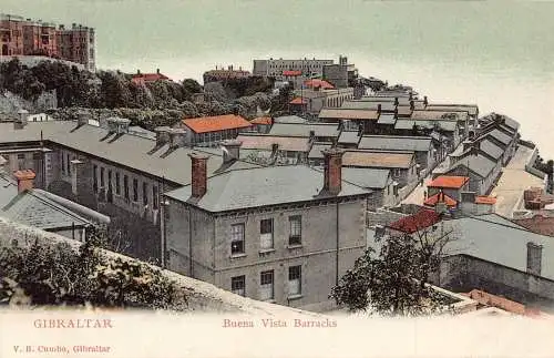 A851 Gibraltar Buena Vista Kaserne Vintage Postkarte
