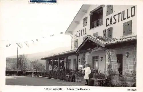 A854 Spanien 1959 Hotel Catillo Olaberria Beasain RPPC Vintage Postkarte