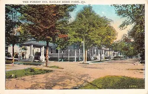 A848 US Pennsylvania The forest Inn Eagles Mere Park Vintage Postkarte