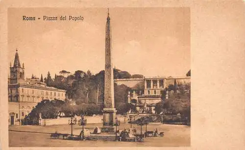 A852 Italien Rom Roma Piazza Del Popolo Platz Vintage Postkarte