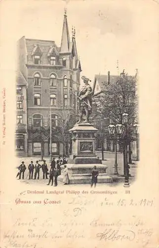 L051 Deutschland 1901 Gruss aus Cassel Landgraf Philipp Denkmal Vintage Postkarte