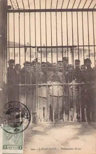 L128 Griechenland Thessaloniki Griechische Gefangene Vintage Postkarte