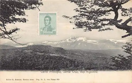 L127 Argentinien Cerro Principio Santa Cruz Berge Vintage Postkarte