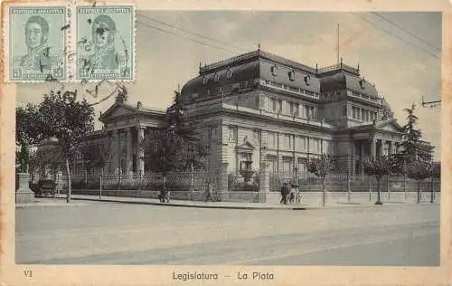 L127 Argentinien 1922 La Plata - Legislatura Gebäude Vintage Postkarte