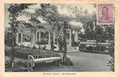 L127 Argentinien 1923 Buenos Aires El Rosedal Vintage Postkarte