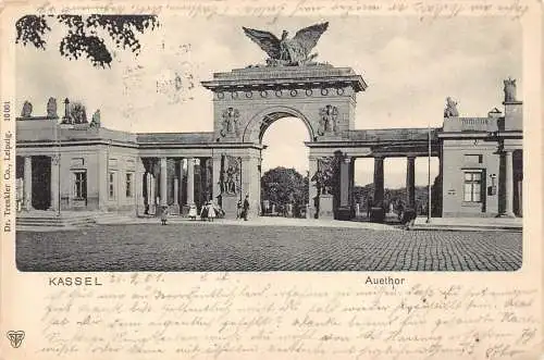 L090 Deutschland 1901 Kassel Auethor Tor Vintage Postkarte