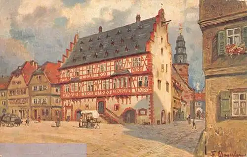 L090 Deutschland Hanau 1911 Goldschmiedehaus, Haus Vintage Postkarte