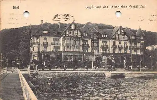 L089 Deutschland 1918 Kiel Logierhaus des Kaiserlichen Yachtklubus Vintage Postkarte