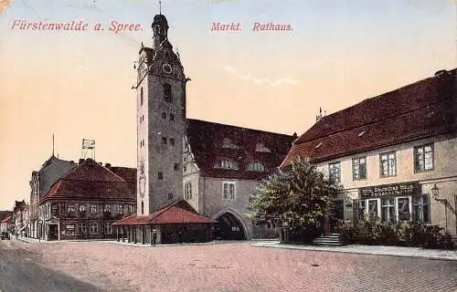 L089 Deutschland Fürstenwalde a Spree Markt Rathaus Rathaus Vintage Postkarte