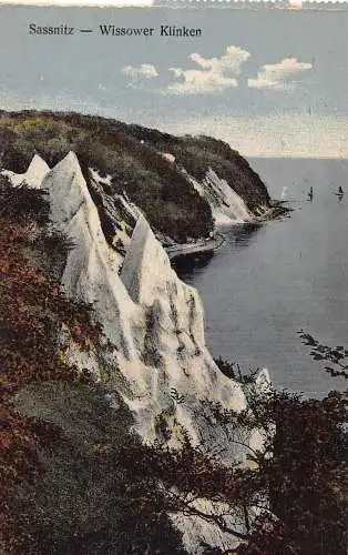L088 Deutschland Sassnitz Wissower Klinken Klippen Meer Vintage Postkarte