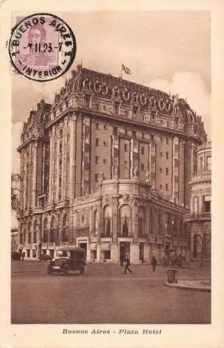 L127 Argentinien 1923 Buenos Aires Plaza Hotel Auto Oldtimer Postkarte