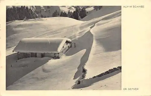 L089 Deutschland 1933 Alm im Schnee Winter Schnee Vintage Postkarte