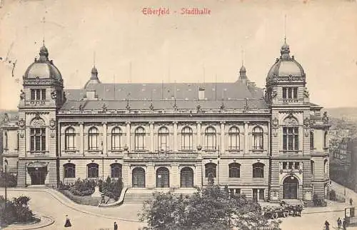 L089 Deutschland 1914 Elberfeld Stadthalle Rathaus Vintage Postkarte