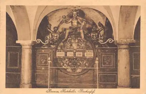 L089 Deutschland 1926 Bremen, Kutsheller, Bachusfus Wein Jahrgang Postkarte