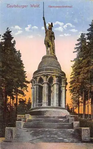 L088 Deutschland 1927 Teutoburger Wald Hermannsdenkmal Statue Vintage Postkarte