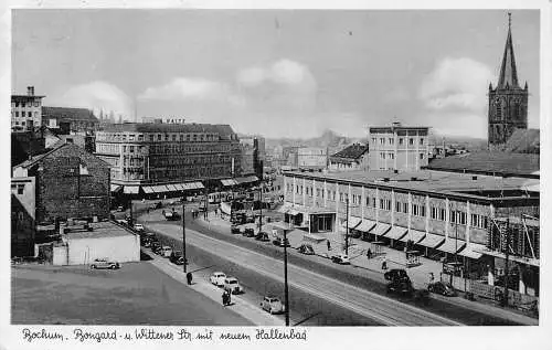 L088 Deutschland 1954 Bochum. Bongard-u. Wittener Str. Haalenbad Vintage Postkarte