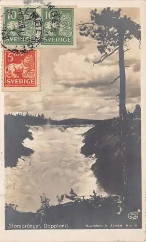 L147 Schweden 1922 Lappland Harspranget Vintage Postkarte