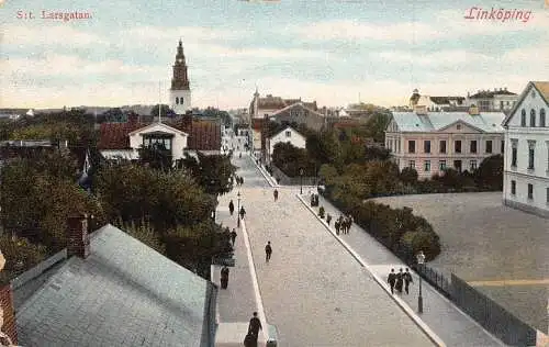 L147 Schweden 1925 Linkoping Sit Larsgatan Vintage Postkarte