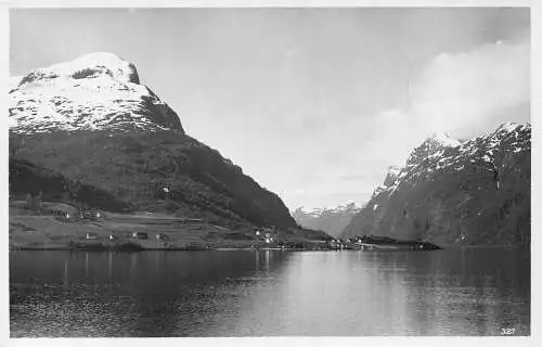 Norwegen Fjord Teil Echtfoto Postkarte