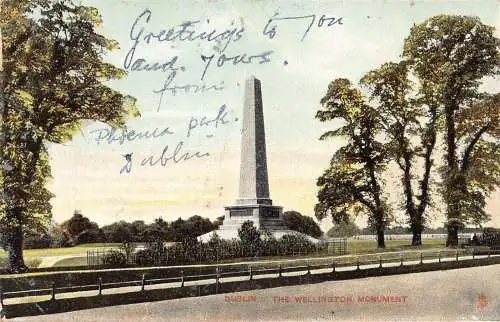 A045 Irland Dublin 1907 The Wellington Monument Vintage Postkarte