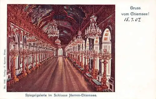 A043 Deutschland Gruss vom Chiemsee Spielgalerie Schloss Herrenchiemsee AK