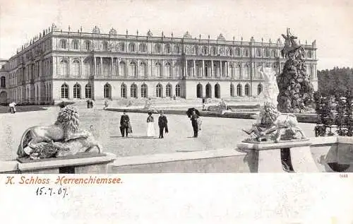 A043 Deutschland Schloss Herrenchiemsee ungeteilt Vintage Postkarte