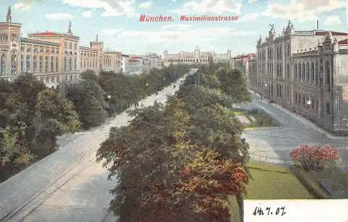 A043 Deutschland München Maximilianstraße Vintage Postkarte