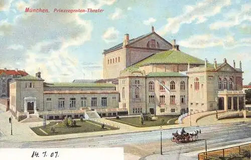 A043 Deutschland München Prinzregent Theaterkutsche Litho Vintage Postkarte