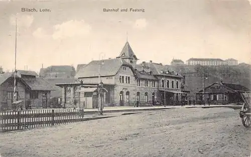 A045 Schweiz 1910 Bitsch Lothr Bahnhof Festung Vintage Postkarte