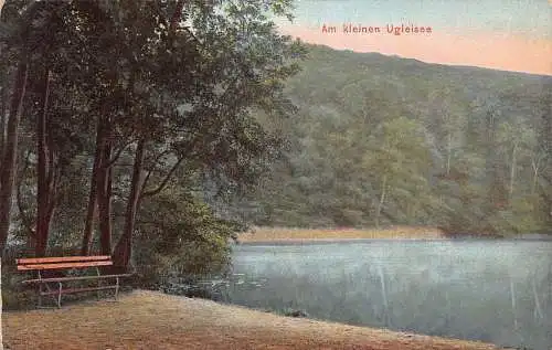 A043 Deutschland 1907 Am kleinen Ugleisee Seebank Vintage Postkarte