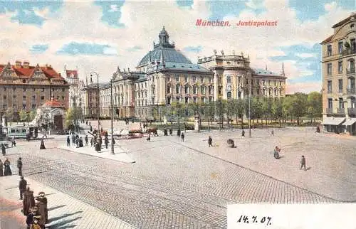 A043 Deutschland München Justizpalast Justizpalast Vintage Postkarte