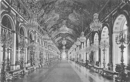 A043 Deutschland Castelul Herrenchiemsee Innenraum Spiegelgalerie Galerie Postkarte