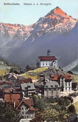 A042 Schweiz Gotthardbahn Wassen u d Windgeile Vintage Postkarte