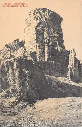 A042 Schweiz Klausenpass Maerchenstoeckli 2382 m Klippe Vintage Postkarte