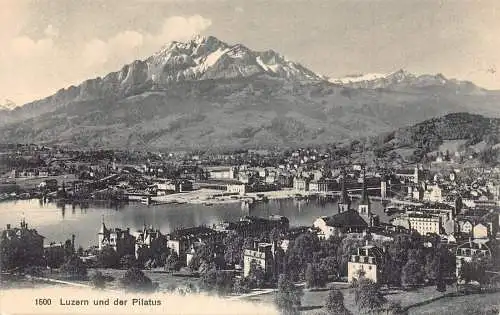 A040 Schweiz Luzern und Pilatus Berg Vintage Postkarte