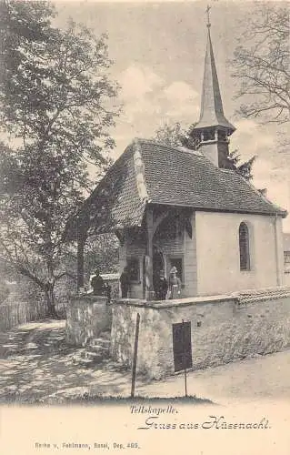 A042 Schweiz Tellskapelle Gruss aus Kuessnacht Kapelle Vintage Postkarte