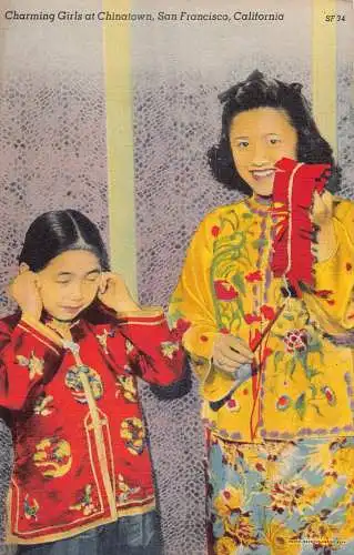 A861 US Charming Girls Chinatown San Francisco Kalifornien ethnische Postkarte