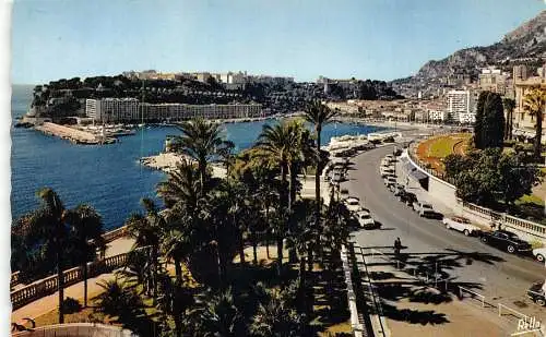 A863 Monaco Monte-Carlo Port d'Hercule et Rocher de Monaco Casino Postkarte