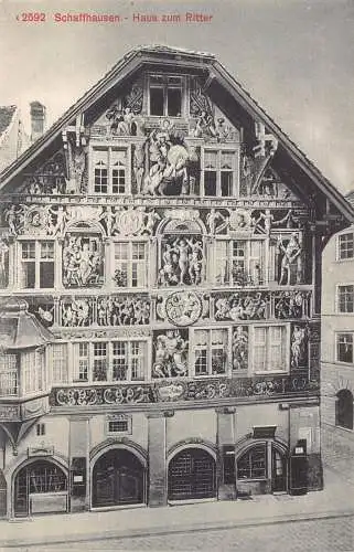 A042 Schweiz Schaffhausen Haus zum Ritter Vintage Postkarte