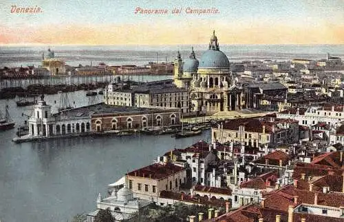 A039 Italien Venedig Venezia Panorama dal Campanile Vintage Postkarte