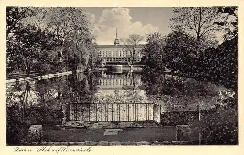 L262 Deutschland Weimar Blick auf Weimarhalle Vintage Postkarte