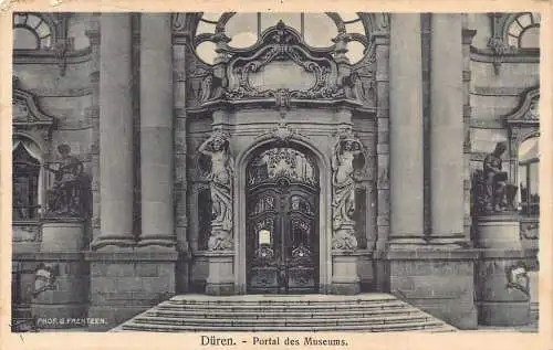 L262 Deutschland 1911 Düren. - Portal des Museums. alte Postkarte