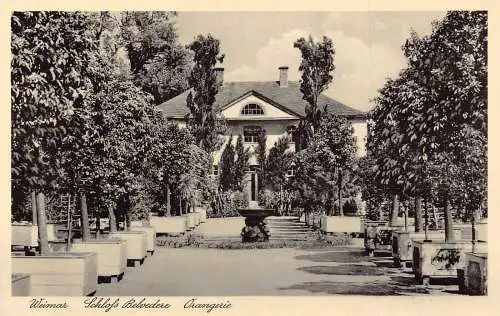 L262 Deutschland Weimar Schloss Belvedere Orangerie Vintage Postkarte