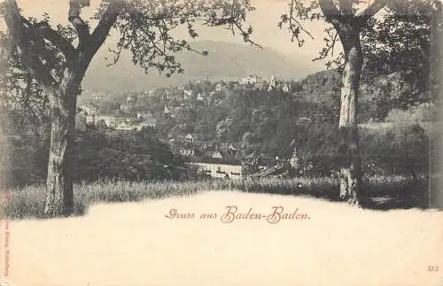 L261 Germany Gruss aus Baden-Baden. alte Postkarte