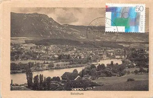 L299 Schweiz Solothurn Fluss Berge Panoramablick Vintage Postkarte