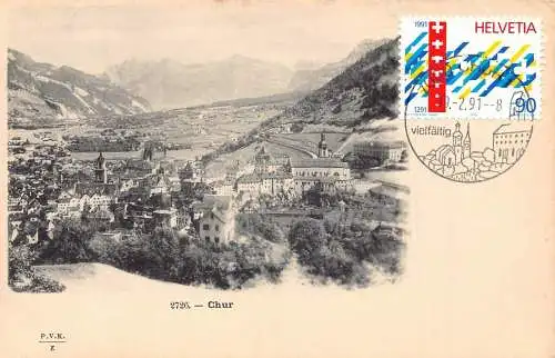 L300 Schweiz Chur Vintage Postkarte